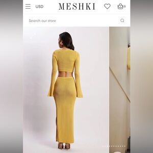 Yellow Meshki long sleeve dress size M